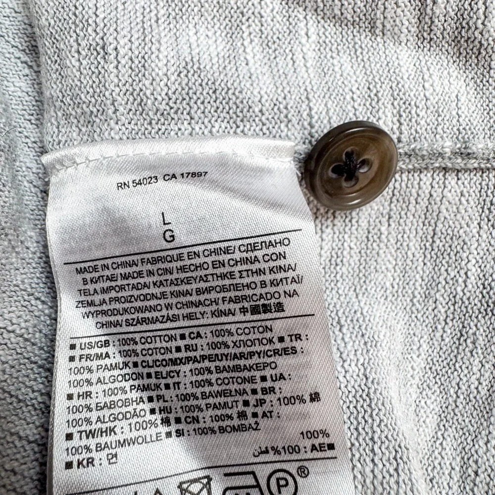 Banana Republic Shirt Mens‎ Large Gray Henley Outdoor Office Casual Camp Hike